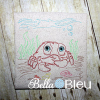 Nautical Sea Crab machine embroidery Beautiful Colorwork Redwork Quick Stitch design