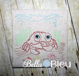 Nautical Sea Crab machine embroidery Beautiful Colorwork Redwork Quick Stitch design