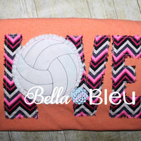 Raggy Volleyball Love Sports machine embroidery design