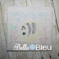 Sea Fish nautical colorwork redwork Machine Embroidery design