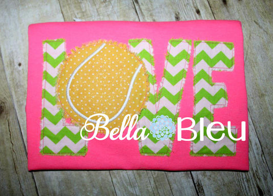 Love Saying with Tennis Ball Machine Raggy Embroidery Design