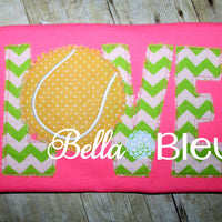 Love Saying with Tennis Ball Machine Raggy Embroidery Design