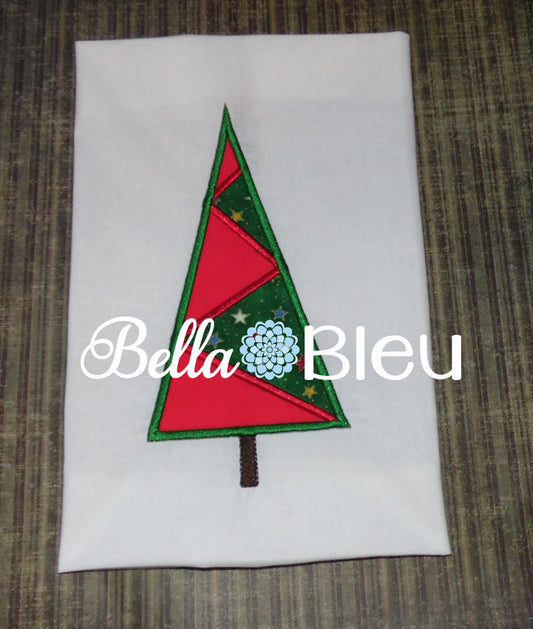 Applique Zig Zag Christmas Tree Machine Embroidery Design
