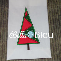 Applique Zig Zag Christmas Tree Machine Embroidery Design