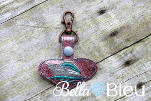 ITH Cruise Ship key fob luggage tag Key chain in the hoop machine embroidery Design Nautical