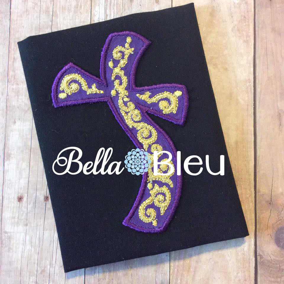Beautiful Applique Whimsical Cross Religious Machine Embroidery Design