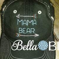 Mama Bear with Arrows Machine Embroidery Hat Design for hats