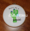 Funny Saying Don't be a Prick Saguaro Cactus Machine Embroidery Raggy Applique Design