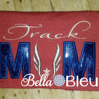Sports Track Mom Machine Embroidery Applique Design