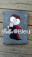 Geek Inspired Wizard Boy Harry Potter Machine Embroidery Design with Owl