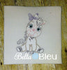 Beautiful Baby Girl Horse Colt with Bow farm animal colorwork machine embroidery design