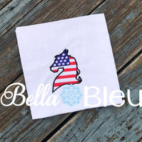 American Flag Horse Machine Filled Embroidery Design