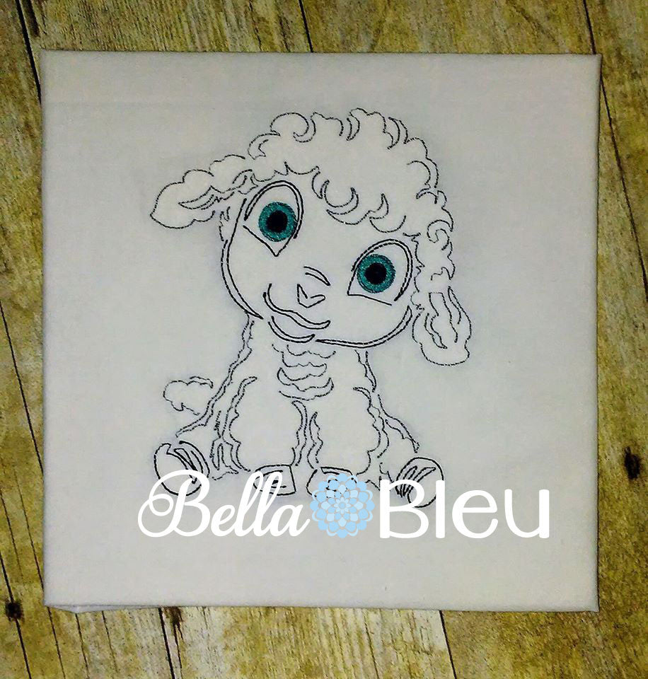 Baby Lamb Sheep Farm Animal Colorwork Machine Embroidery design