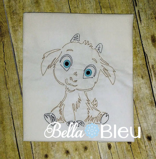 Billy goat Boy Farm Animal Colorwork Embroidery Redwork quick stitch machine embroidery design