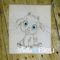 Billy goat Boy Farm Animal Colorwork Embroidery Redwork quick stitch machine embroidery design