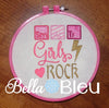 Back to School Girls Rock with Periodic Table Applique machine embroidery design