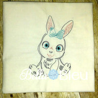 Baby Girl Bunny With Bow Farm animal colorwork machine embroidery design