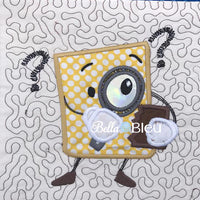 Reading Mystery Book Machine Applique Embroidery Sketchy design