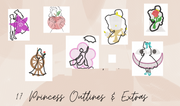 Princess Sketchy Bundle Designs