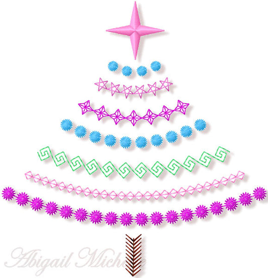 Christmas Tree Border Motif design