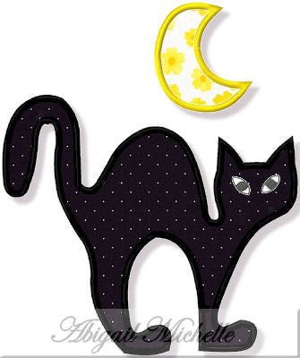 Halloween Black Cat Applique