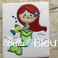 Inspired Mermaid Princess Ariel Machine Applique Embroidery Design