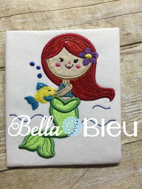 Inspired Mermaid Princess Ariel Machine Applique Embroidery Design