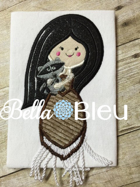 Inspired Native American Indian Princess Machine Applique Embroidery Design