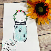 Mason Jar with Flowers Sketchy