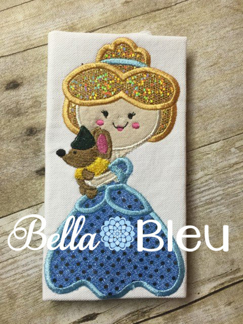 Inspired Cinderella Princess Machine Applique Embroidery Design