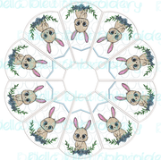 Bunny Easter or Christmas Tree Skirt In The Hoop 8x12