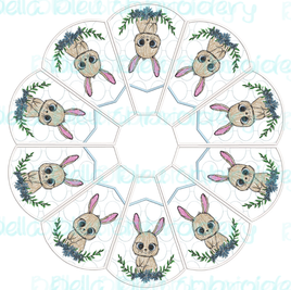 Bunny Easter or Christmas Tree Skirt In The Hoop 8x12