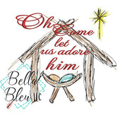 Jesus Manger Oh Come Let Us Adore Him Scribble Sketchy