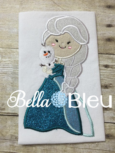 Inspired Snow Queen Princess Elsa Machine Applique Embroidery Design