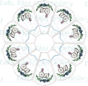 Bunny Easter or Christmas Tree Skirt 2 In The Hoop 8x12