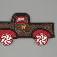 Gingerbread Christmas Vintage Truck Machine Applique Embroidery design -4 sizes