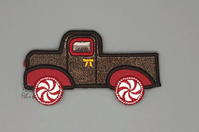 Gingerbread Christmas Vintage Truck Machine Applique Embroidery design -4 sizes