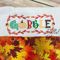 Thanksgiving "Gobble" machine embroidery design