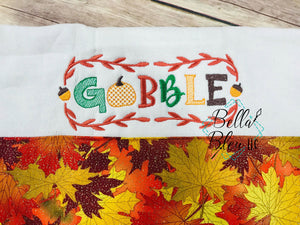 Thanksgiving "Gobble" machine embroidery design