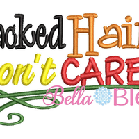 Jacked hair don't care baseball hat cap machine embroidery design