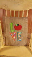 Love School Apples Teacher Applique Embroidery Design