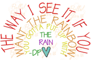 Rainbow Inspired Dolly Parton Quote Scribble Saying