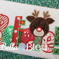 Christmas Red Cardinal Bird Believe Machine Applique Embroidery Design