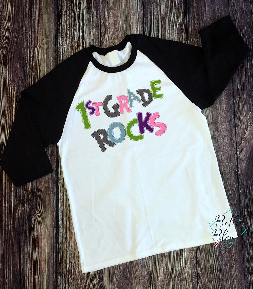 1st First Grade Rocks | Bella Bleu Embroidery