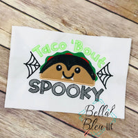 Halloween Embroidery Applique Design - Taco About Spooky Embroidery - Taco Vampire