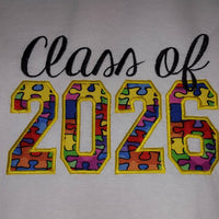 Class of 2026 Graduation School Machine Applique Embroidery Design