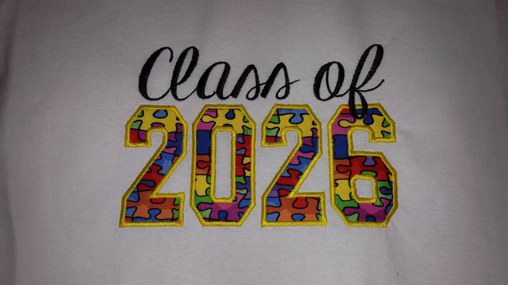 Class of 2026 Graduation School Machine Applique Embroidery Design