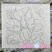 Fairy Fairies Quick bean stitch redwork quilting machine embroidery design