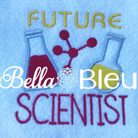 Back to School Future Scientist with Beekers Machine Embroidery Applique design