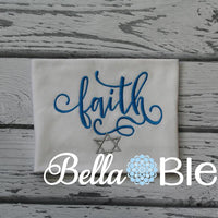 Faith with Star of David Jewish Holiday Religious Machine embroidery design